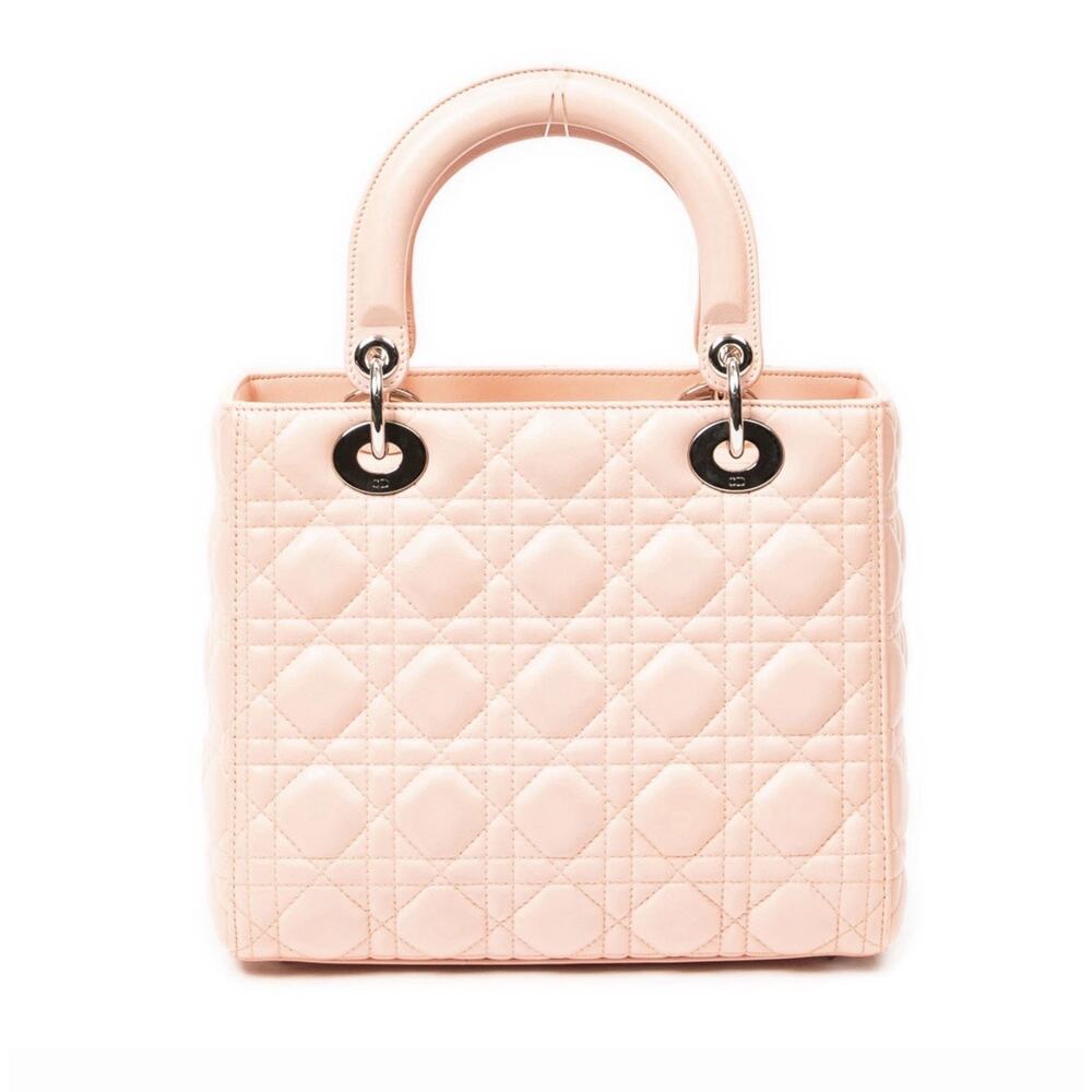 Christian Dior Medium Lady Dior Bag in Pale Pink Cannage Lambskin Leather - Picture 5 of 10